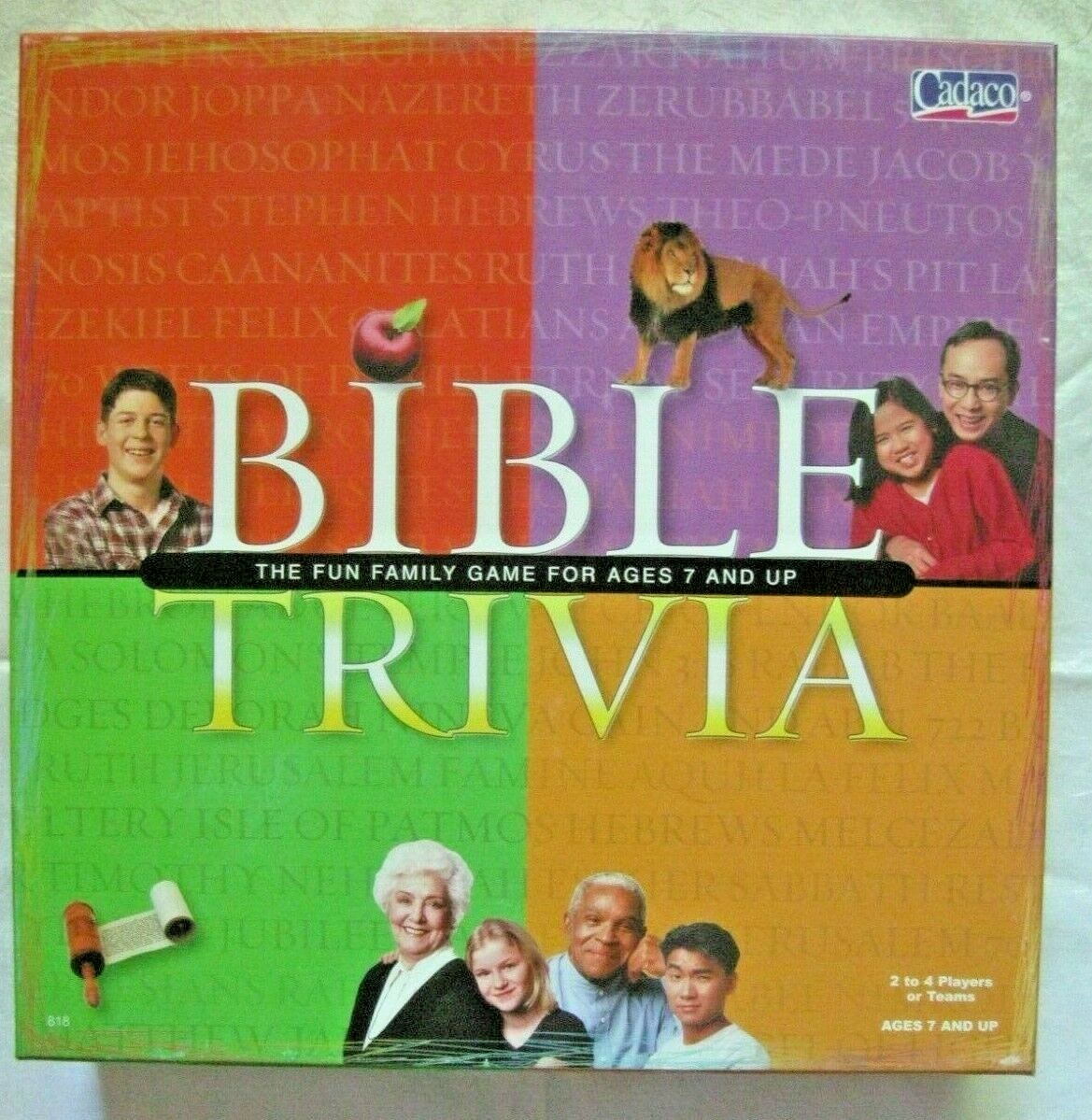 BIBLE TRIVIA Cadaco Family Game COMPLETE! for Ages 7 & Up 2 -4 Players 01:x-2