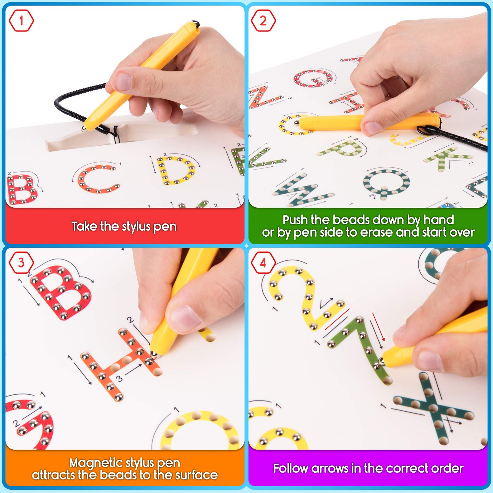 Magnetic Alphabet Tracing Board – double sided letters & numbers Magnetic