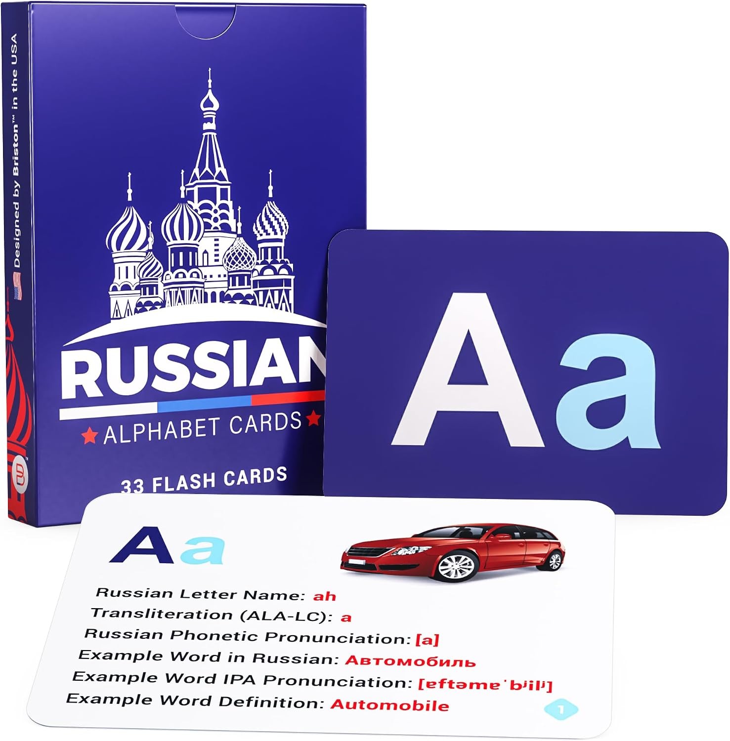 Briston Russian Alphabet Flash Cards – Learn Cyrillic Letters with Pronunciation