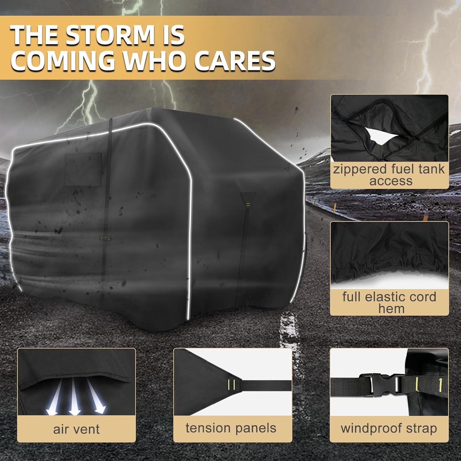600D Cover – Waterproof & Windproof 4 Wheeler Covers Outdoor Storage, Heavy D…