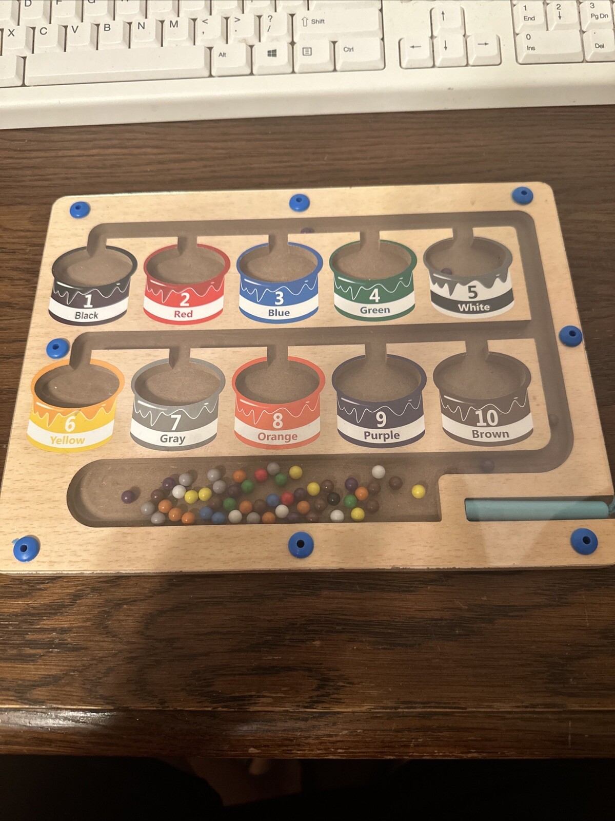 Magnetic Color and Number Maze – Wooden Magnet Board Puzzle