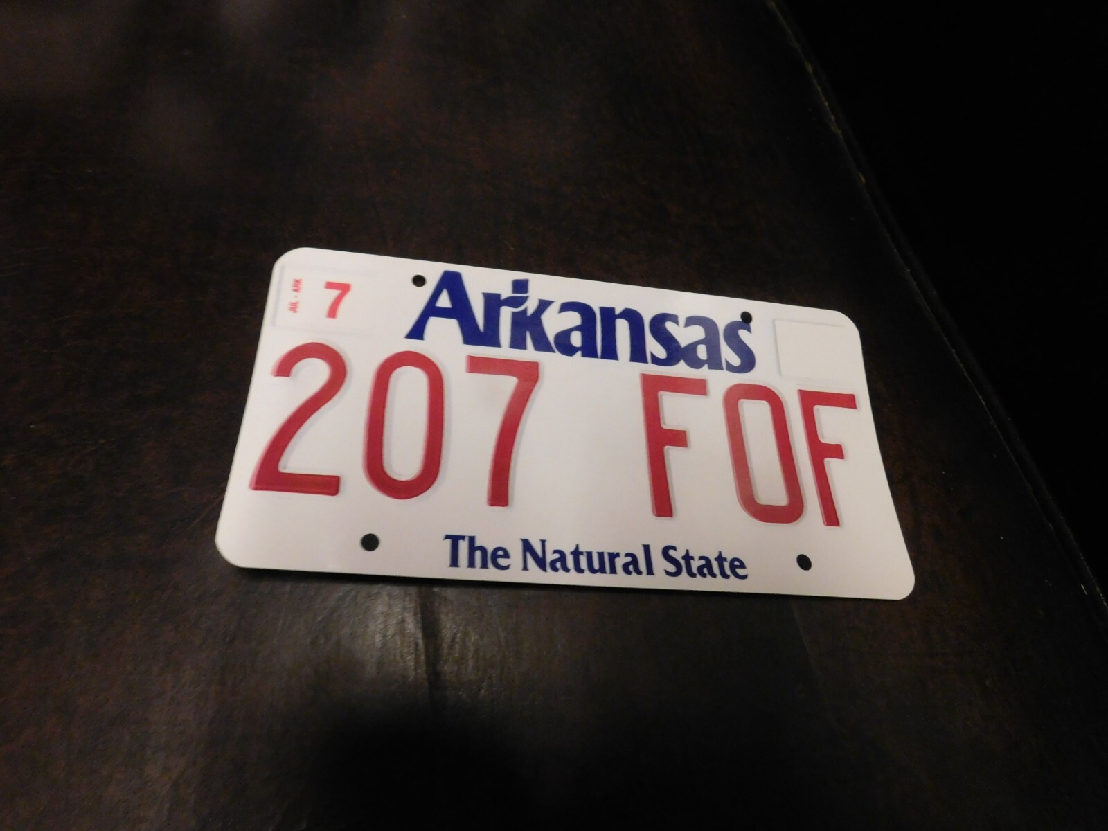 Flash Card Miniature Glossy Paper License Plate 2001 Series Sample Arkansas