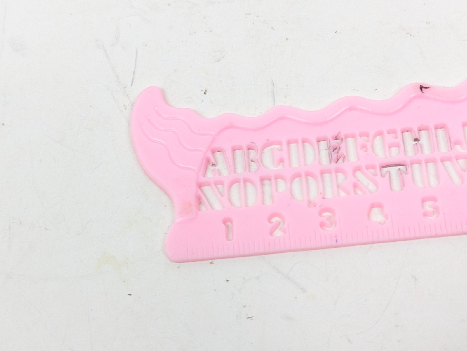 Kids Alligator A-Z Alphabet 1-10, 10cm Ruler Pink 5-1/4″ Length Animal Vintage