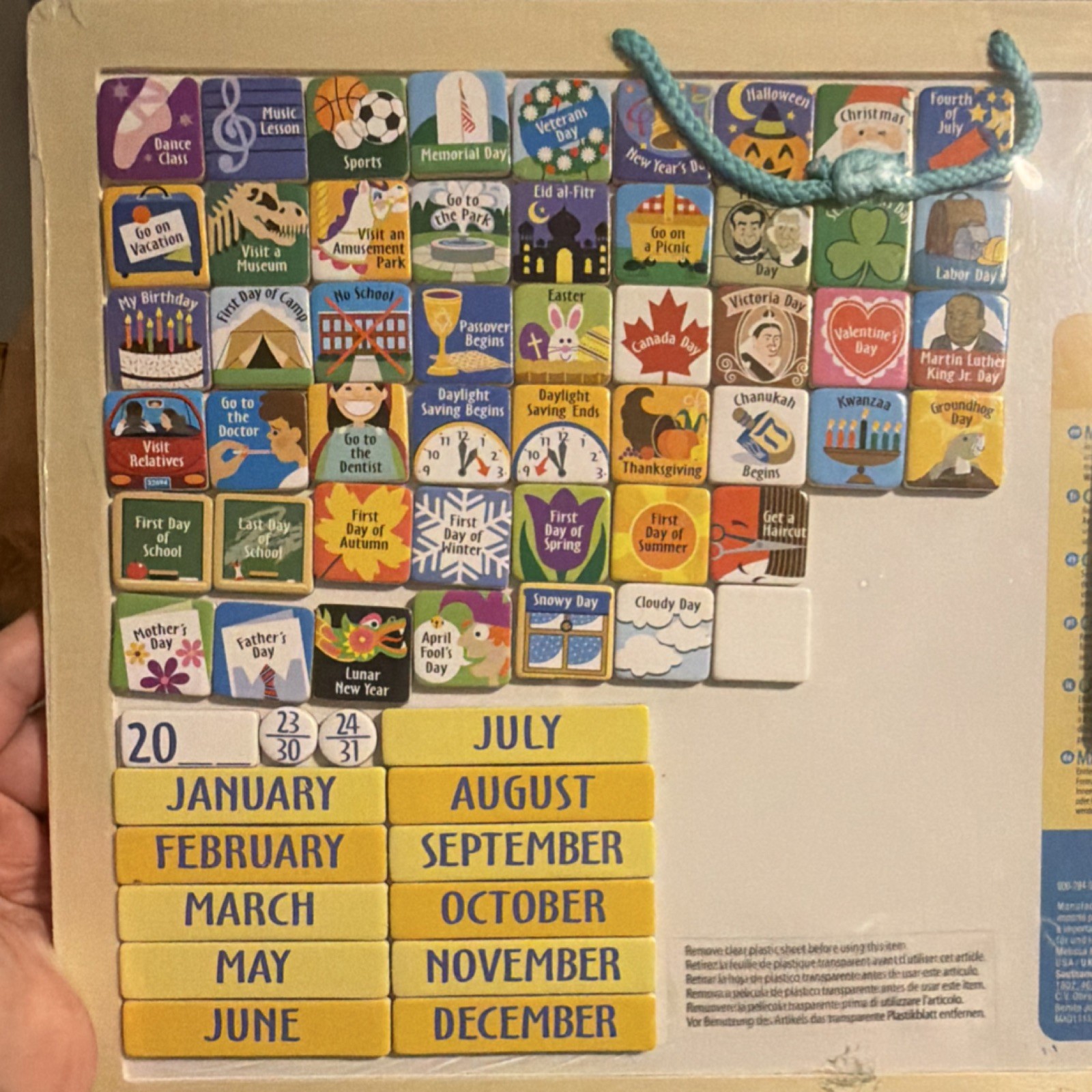 Melissa & Doug Monthly Magnetic Calendar Set, 112 Magnets, Ages 4+, Multicolor