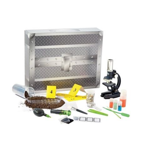 Edu Science Deluxe Forensic Crime Lab Kit 50+ Pieces w Microscope New Sealed