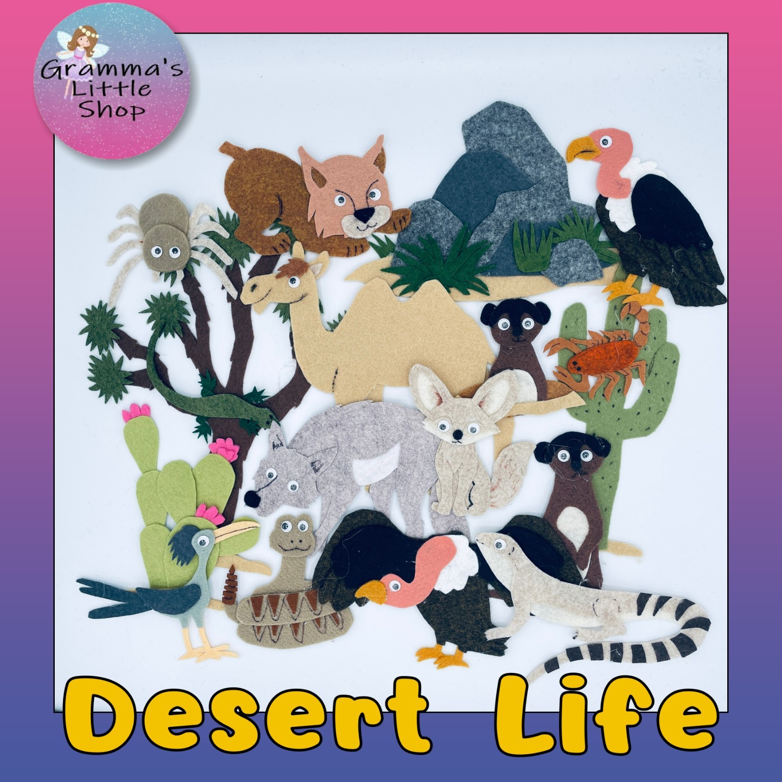 Desert Life Felt Story Set – Desert Habitat Animals