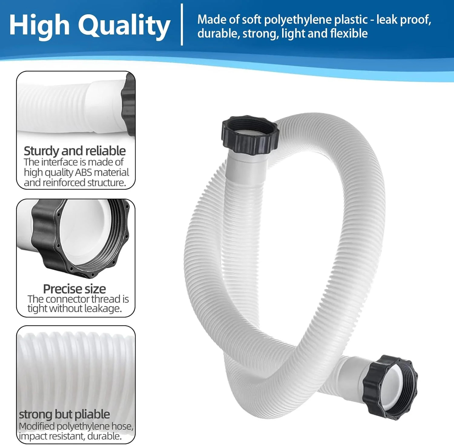 1.5″ Pool Pump Hose for Coleman Intex, 1.5 inch Pool Hoses for Above Ground Pool