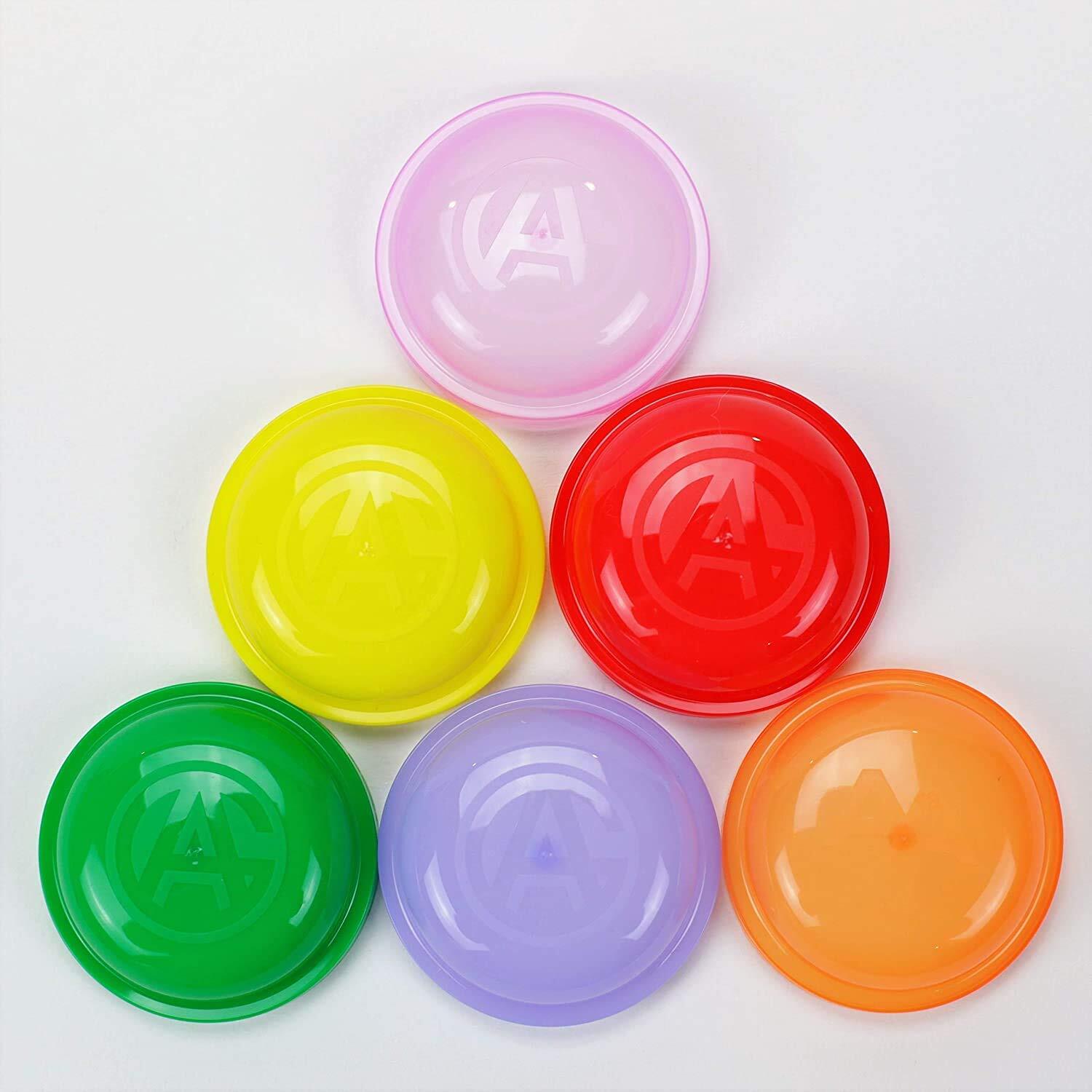 2” Frosty-Clear Acorn Capsules 30 Pcs Assorted Colors Plastic Capsules for Toys