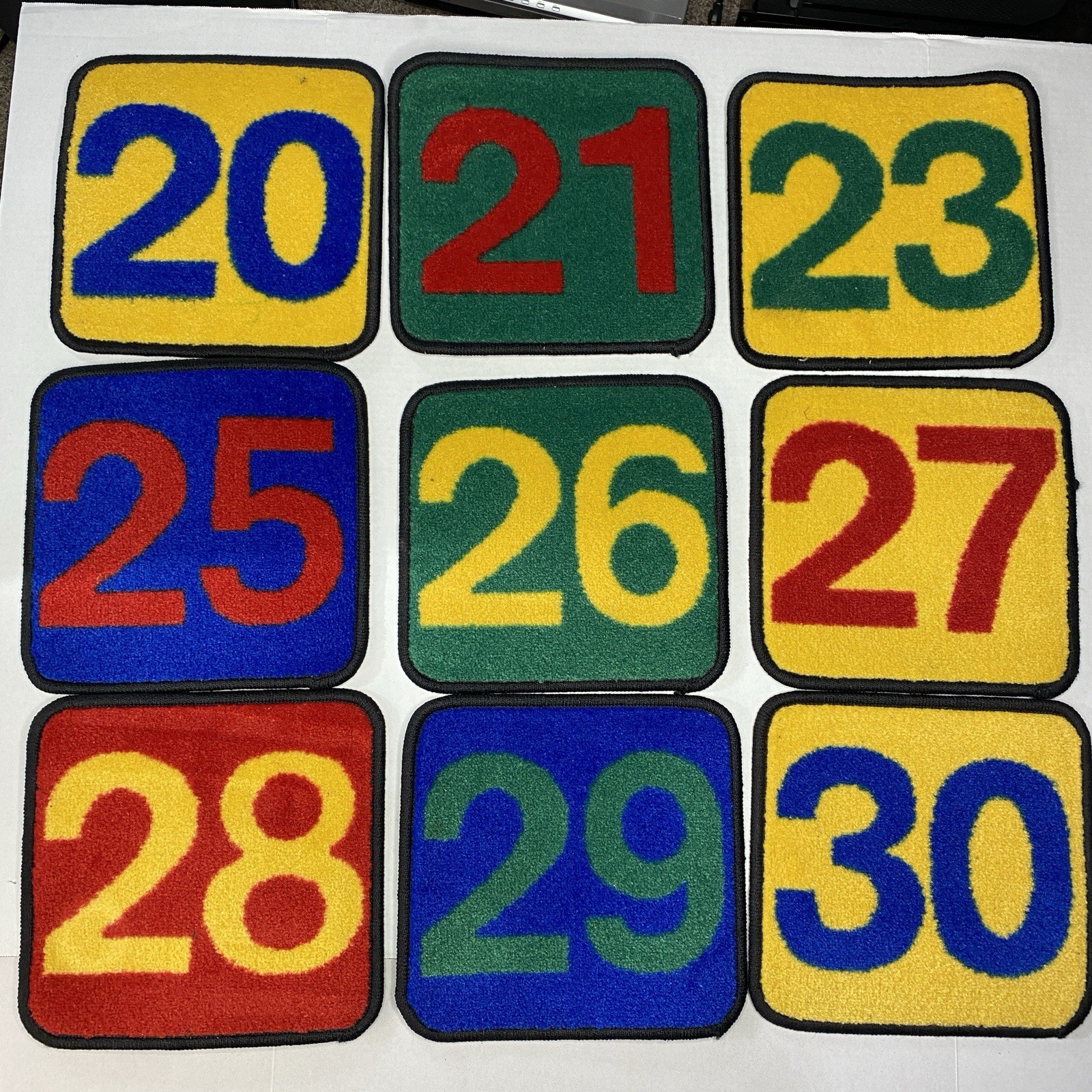 Lot 50 Number Carpet Squares Classroom Preschool Rug Tiles Floor Mat School 12”