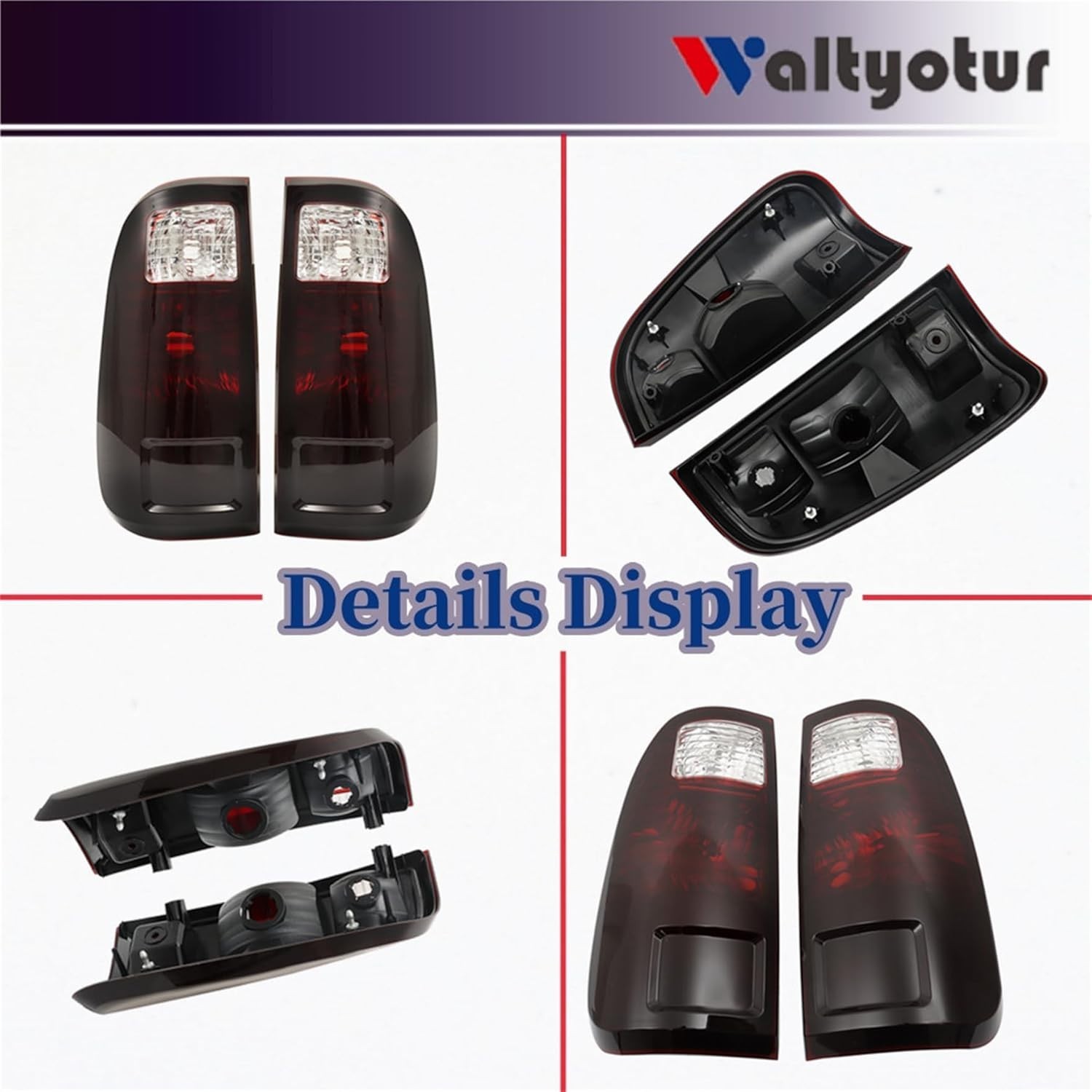 A Pair of Smoked Black Taillights Replacement for F250 2008-2016 Tail Lights…