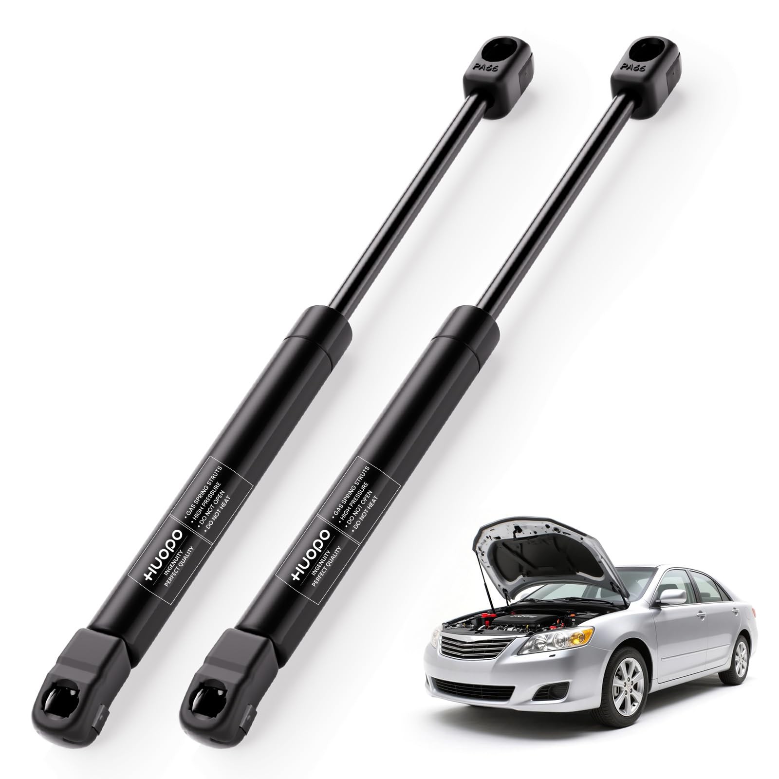 HUOPO 6333 Front Hood Struts for Toyota Camry 2007-2011, Bonnet Shock Black