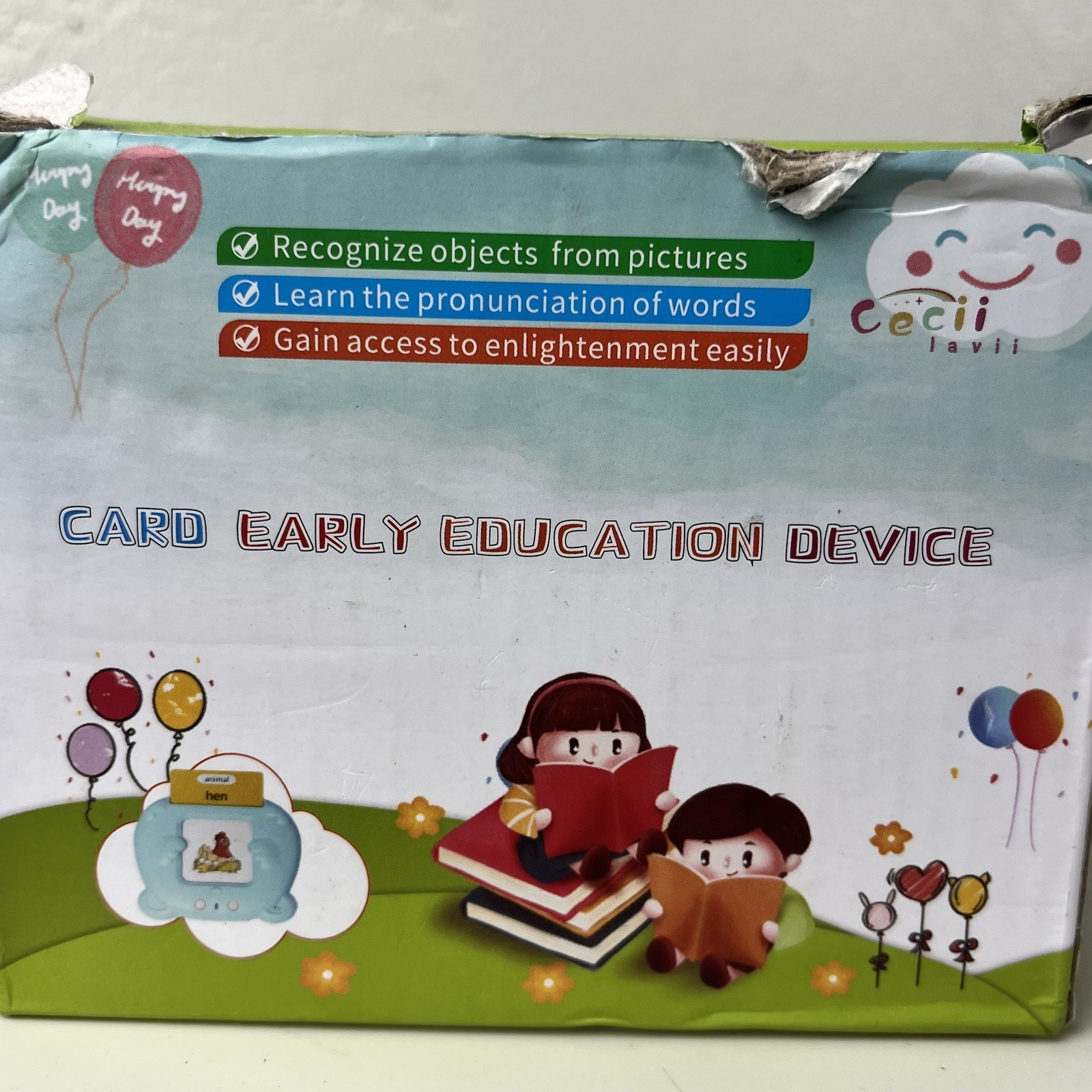 Talking Flash Cards Early Education Device Kids Learning Toy English Words USB