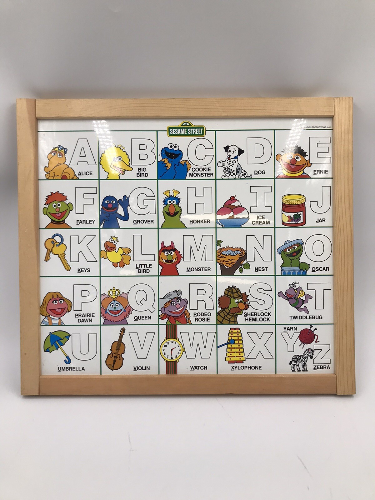 Sesame Street Elmo And Friends Dry Erase And Chalk Board Vintage Wood Frame