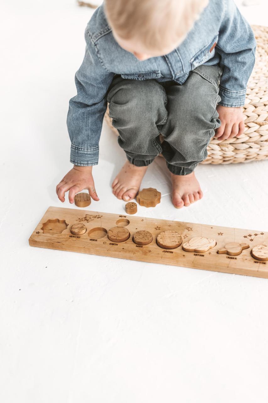 Solar system toddler puzzle toy, Montessori learning science toys, preschool