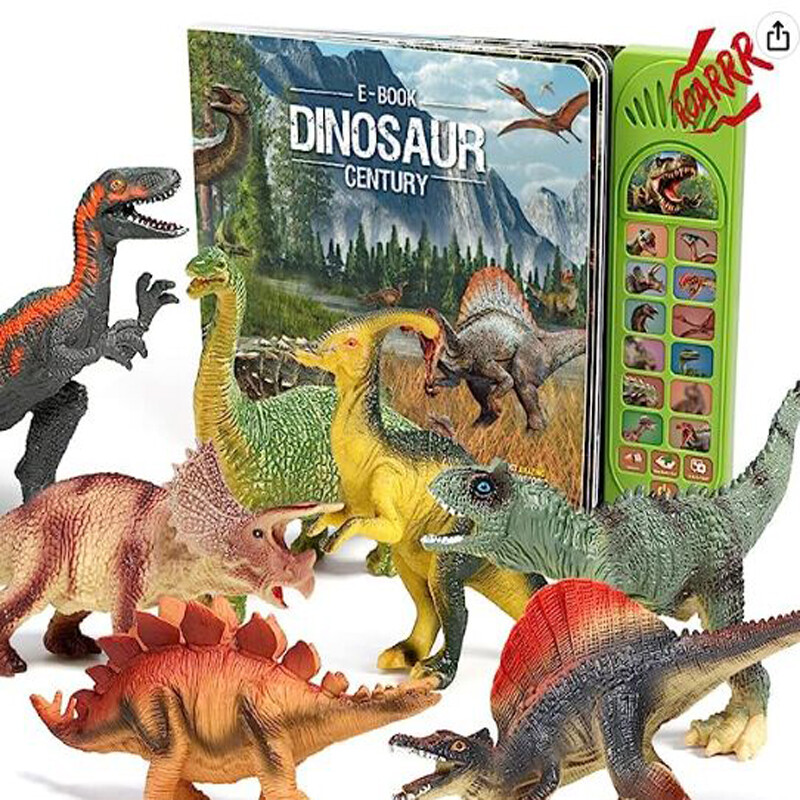 Dinosaur Toys,Realistic Roars Sound Book 12 Dinosaurs Figures Educational Toy