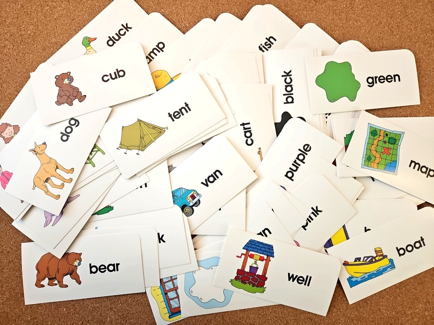 Vintage Basic Picture Words Flash Cards – New Condition