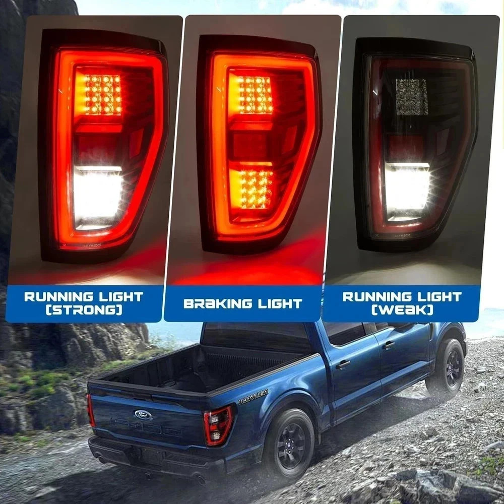PZ 2009-2014 F 150 LED Tail Lights Assembly with Signal/Runnning Light Clear …