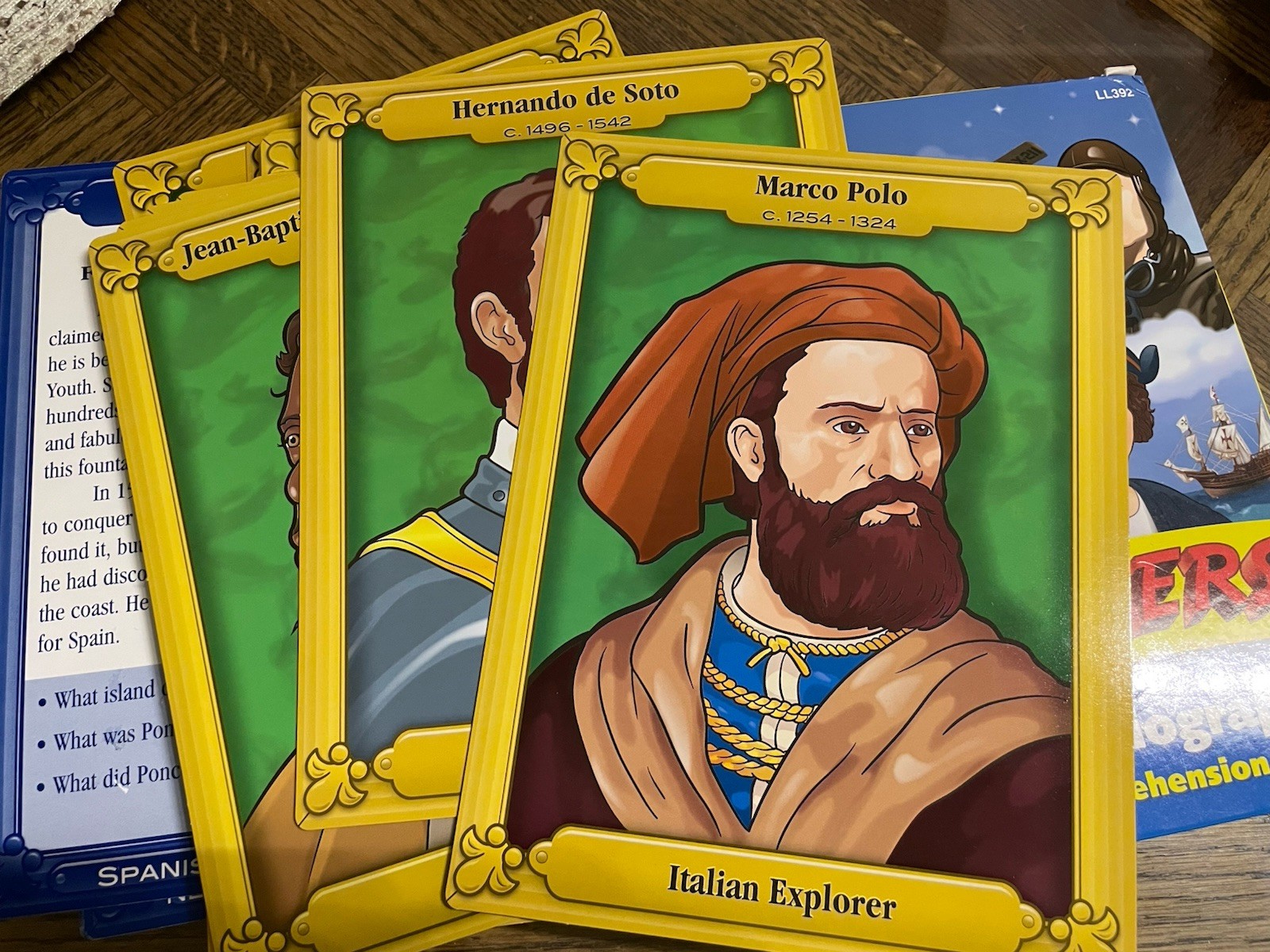 Lakeshore Biography Comprehension Cards Explorers Ages 7+ 50 Cards LL392