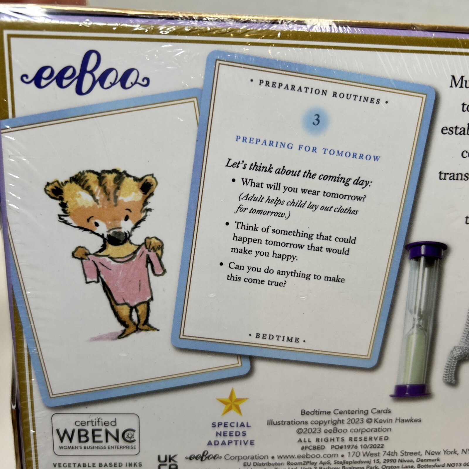 EeBoo Bedtime Centering Cards, Exercises & Visualizations 36 Cards, Bag, Timer