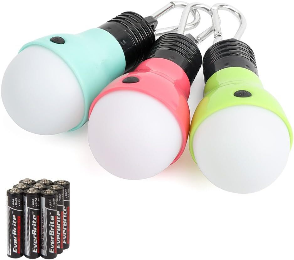 EverBrite 3-Pack Camping Lights – 3 Lighting Modes, Portable LED Bulbs Ideal for