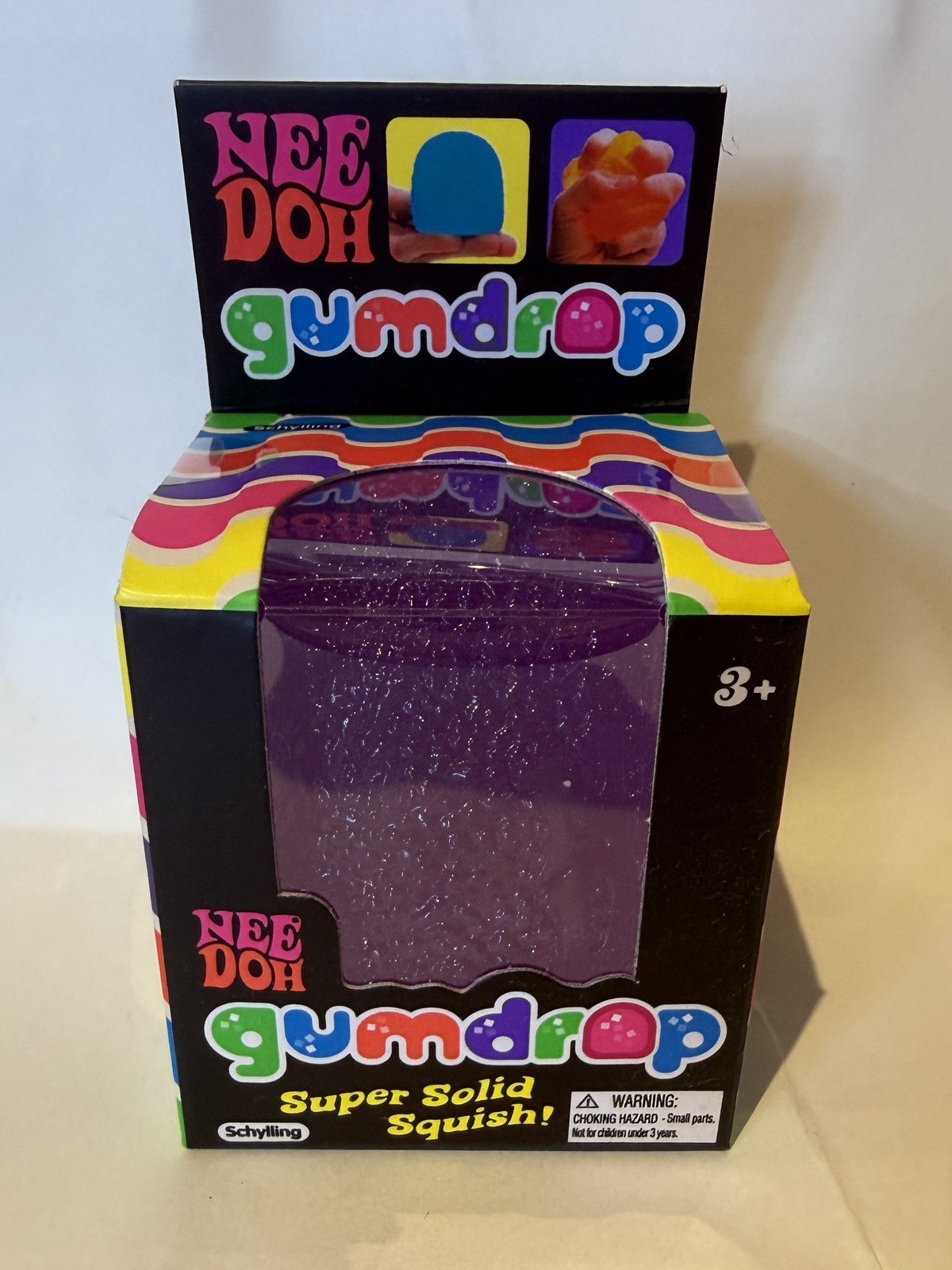 Authentic Schylling Nee Doh Super Solid Squish Needoh Gum Drop Purple RARE