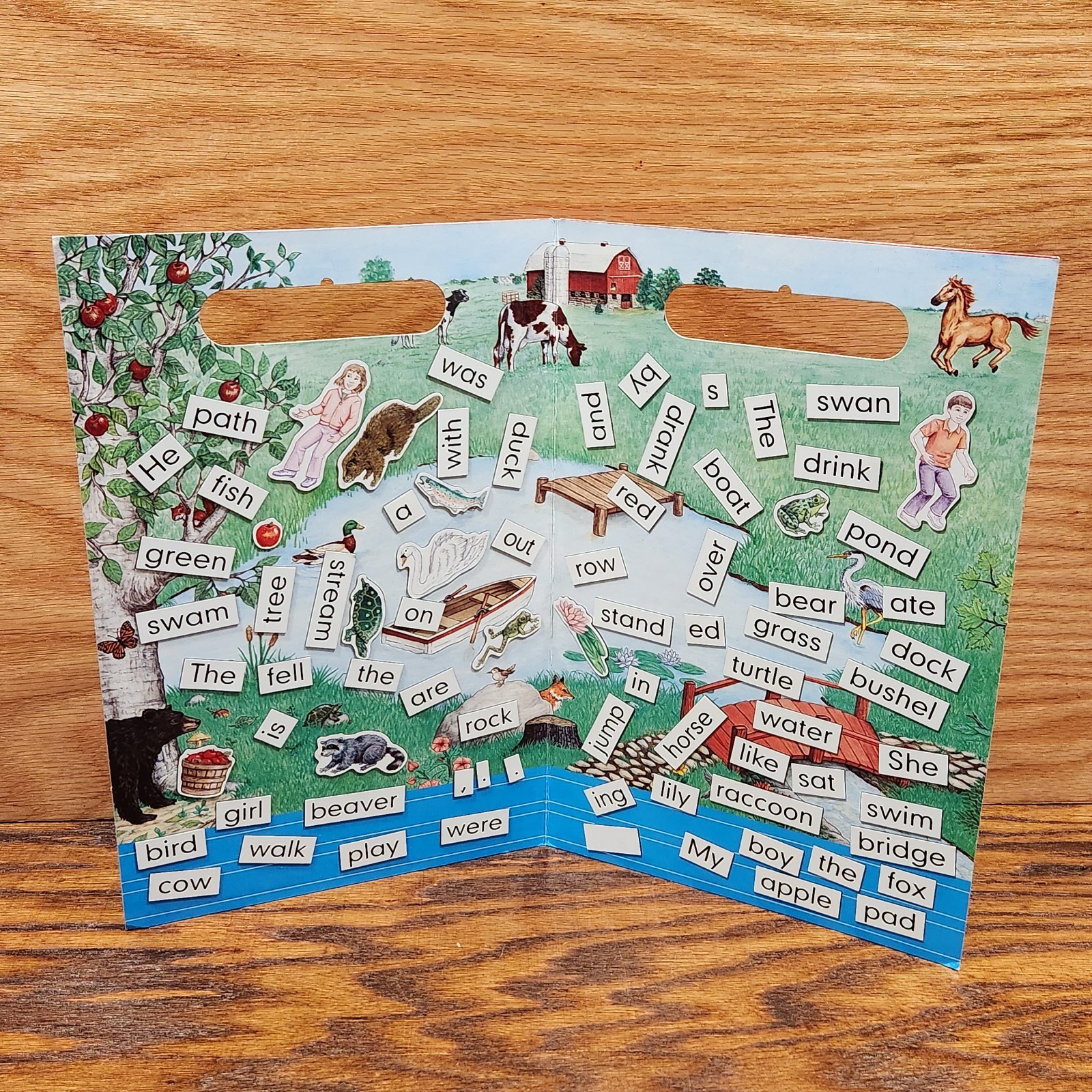 Vintage Create A Story Scene Magnetic At The Pond Kids Travel Play Toy Mat 7436