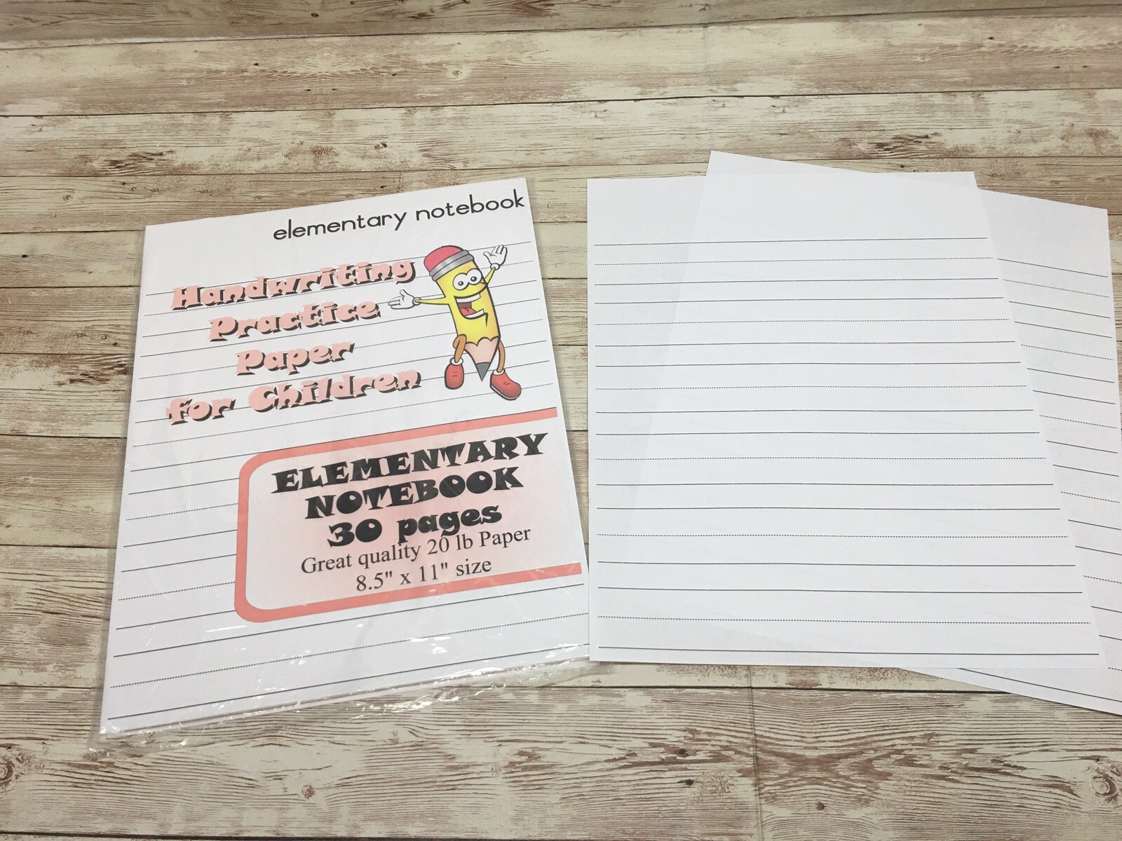 Elementary Notebook – Handwriting Practice Paper For Children – 30 Sheets