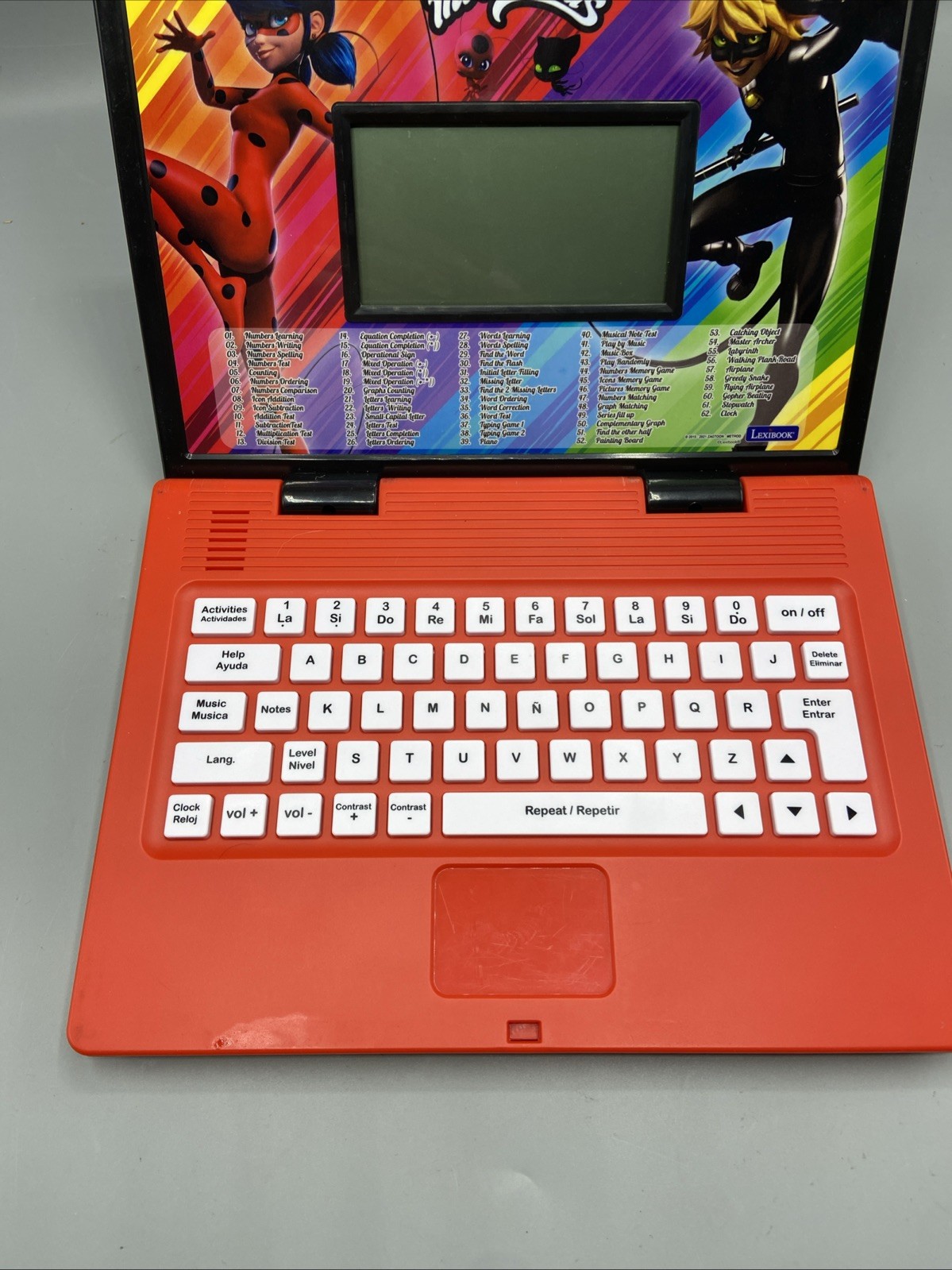 Lexibook Miraculous Ladybug Bilingual Laptop Toy Mouse English Spanish Espanol