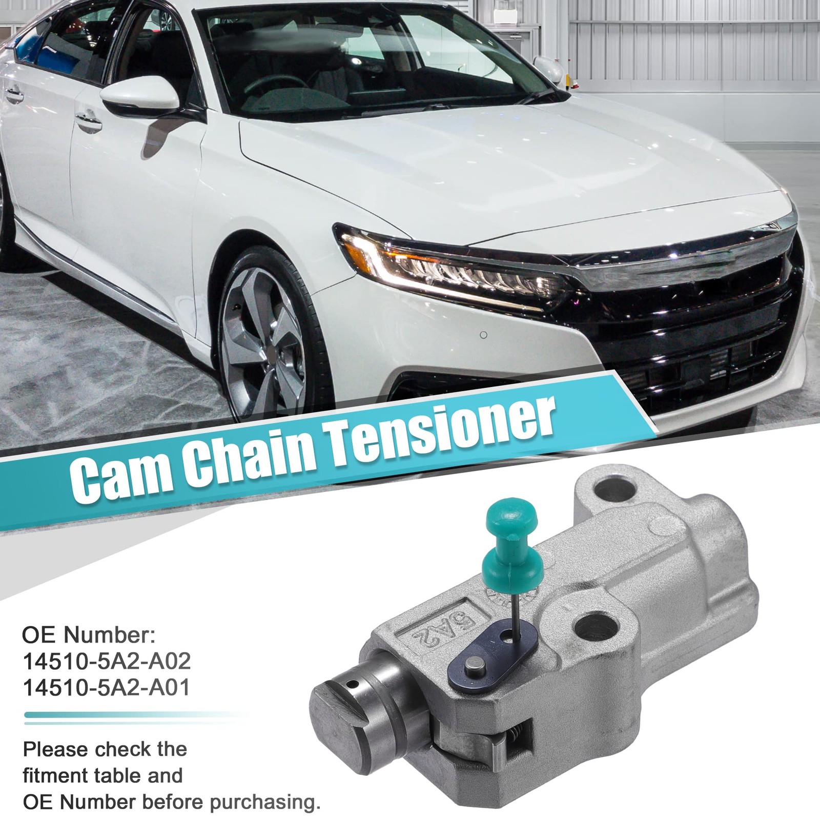 X AUTOHAUX Cam Chain Tensioner for Honda Accord Civic CR-V 3.15″, Silver Tone