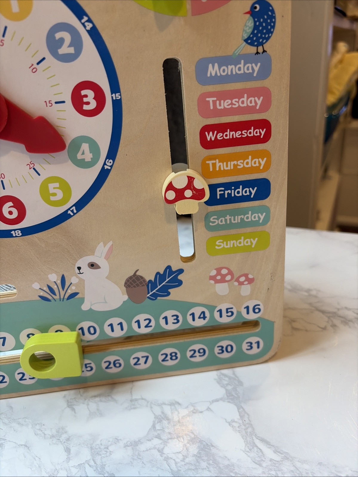 Tooky Toy My Calendar Wooden Learning Board Clock Weather Months Days