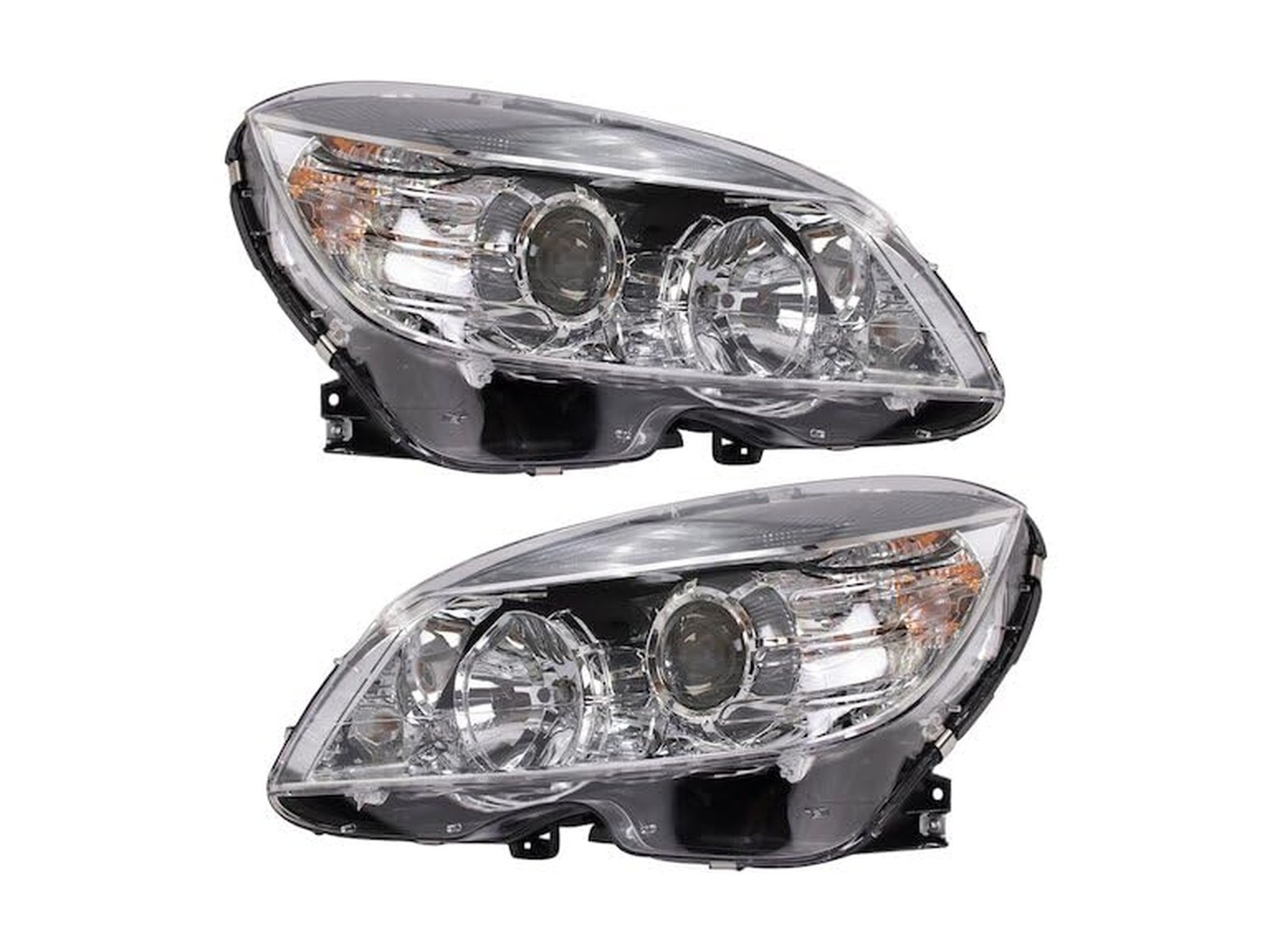 Headlight Set of 2 – Compatible with 2008-2011 Mercedes-Benz C300 (with Halog…