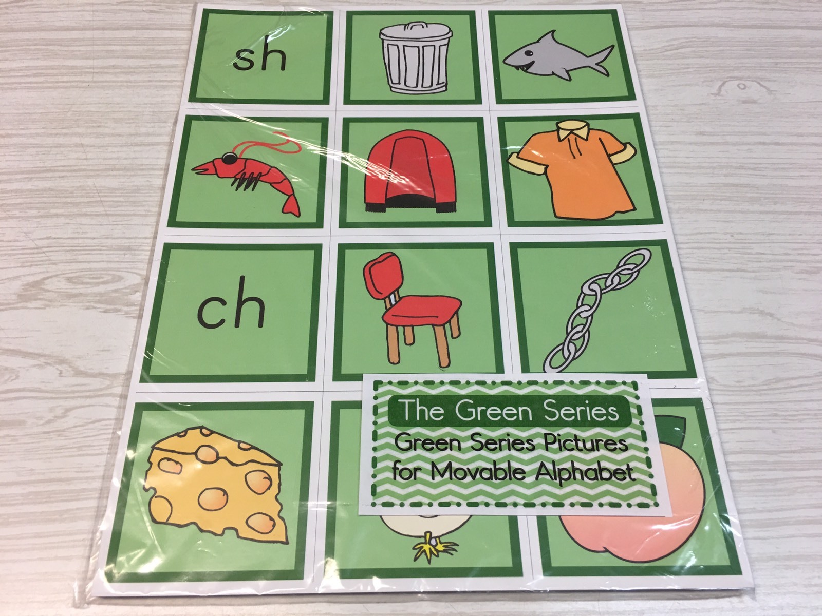 The Green Series – Pictures For Movable Alphabet – Montessori