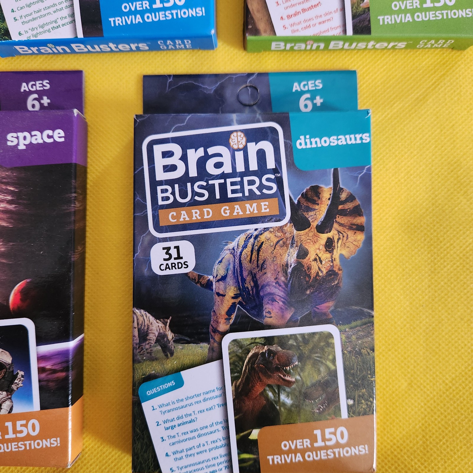 Brain Busters Gaming Cards – Space, -Geography,Dinosaurs, Nature,Creepy Crawlies
