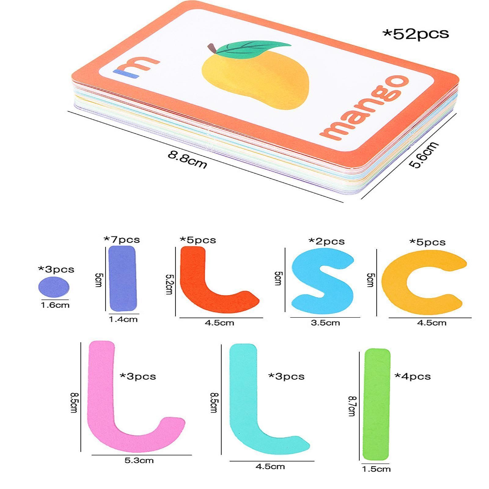 Alphabet Flash Cards Toys Words Matching Sturdy Learning Toy Spelling Games