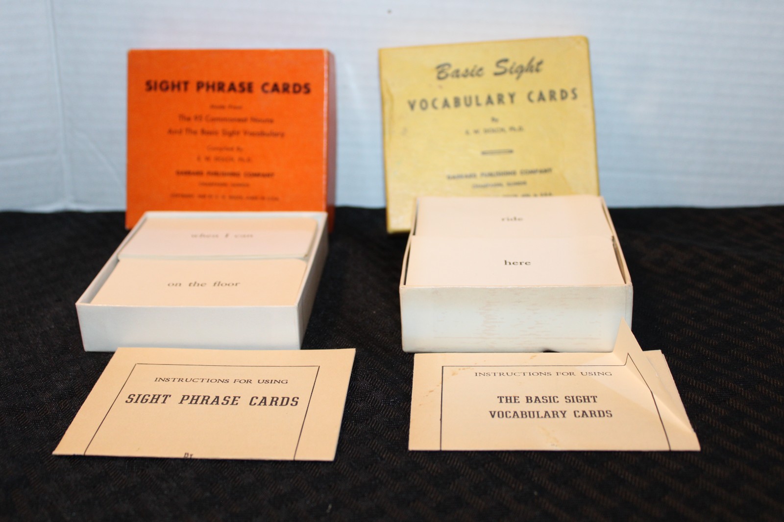 Lot of VTG Dolch® Flash Cards: Basic Sight Vocabulary Cards; Sight Phrase Cards