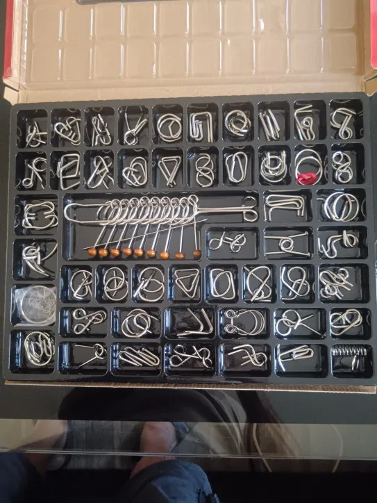 50PCS 3D Metal Puzzle Brain Teaser Disentanglement Iron Link Lock Toy