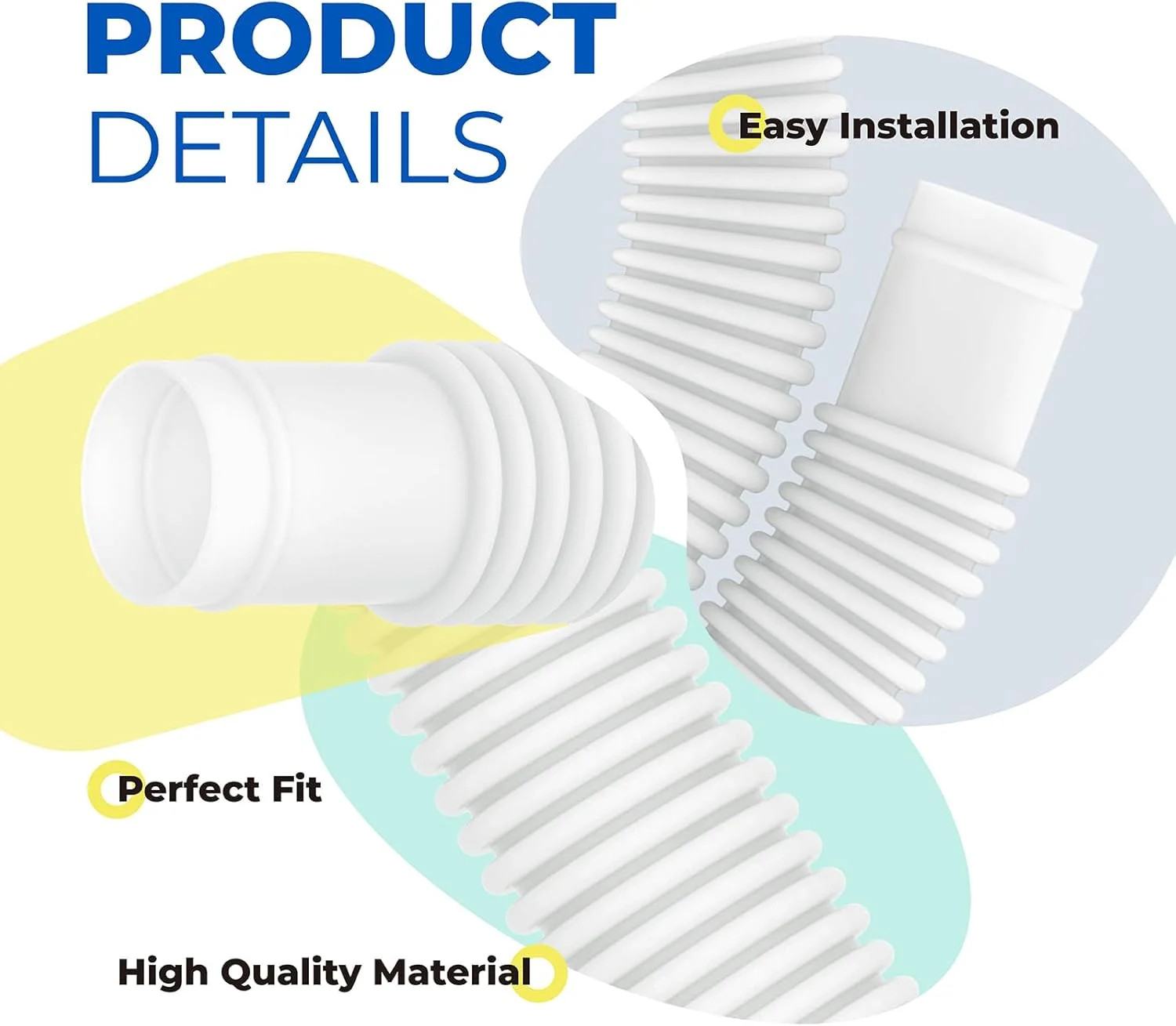 ANTOBLE 1-1/4 Inch x 3ft Pool Hoses for Intex Above Ground Pools Swimming Pool P