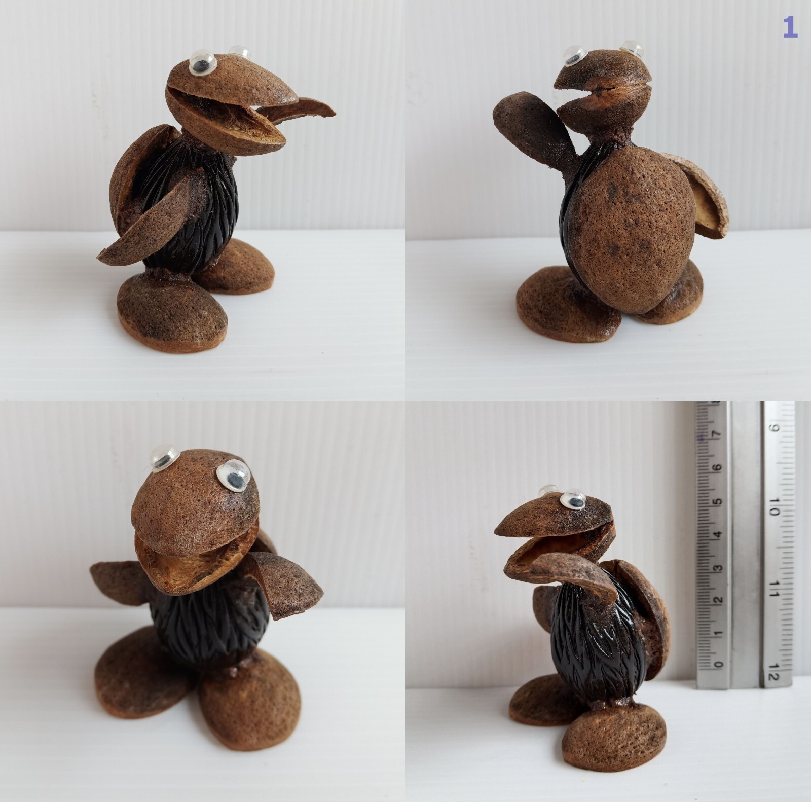 Tiny Coconut Shell Animals Sculpture – Eco-Friendly Desk Decor