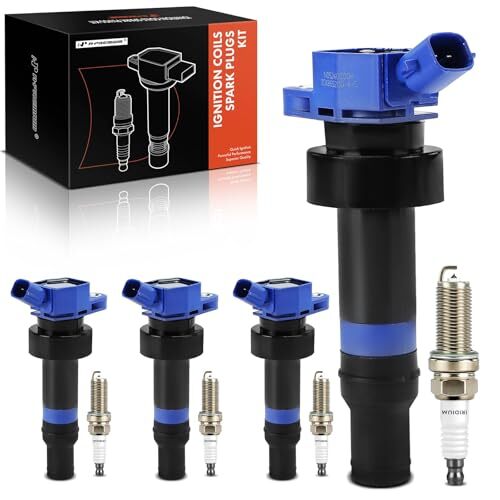 Set of 4 Ignition Coil Pack & Iridium Spark Plugs Compatible w/ Kia Soul APM