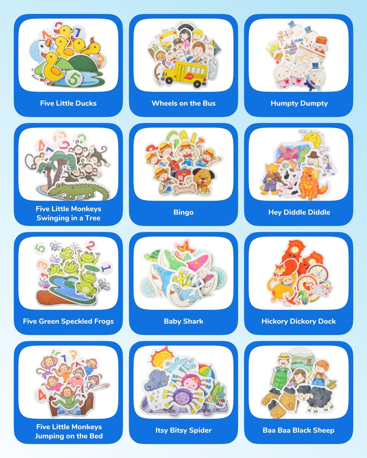 CHEFAN 12 Pack Felt Storyboard Pieces for Toddler, Flannel Board Stories for …
