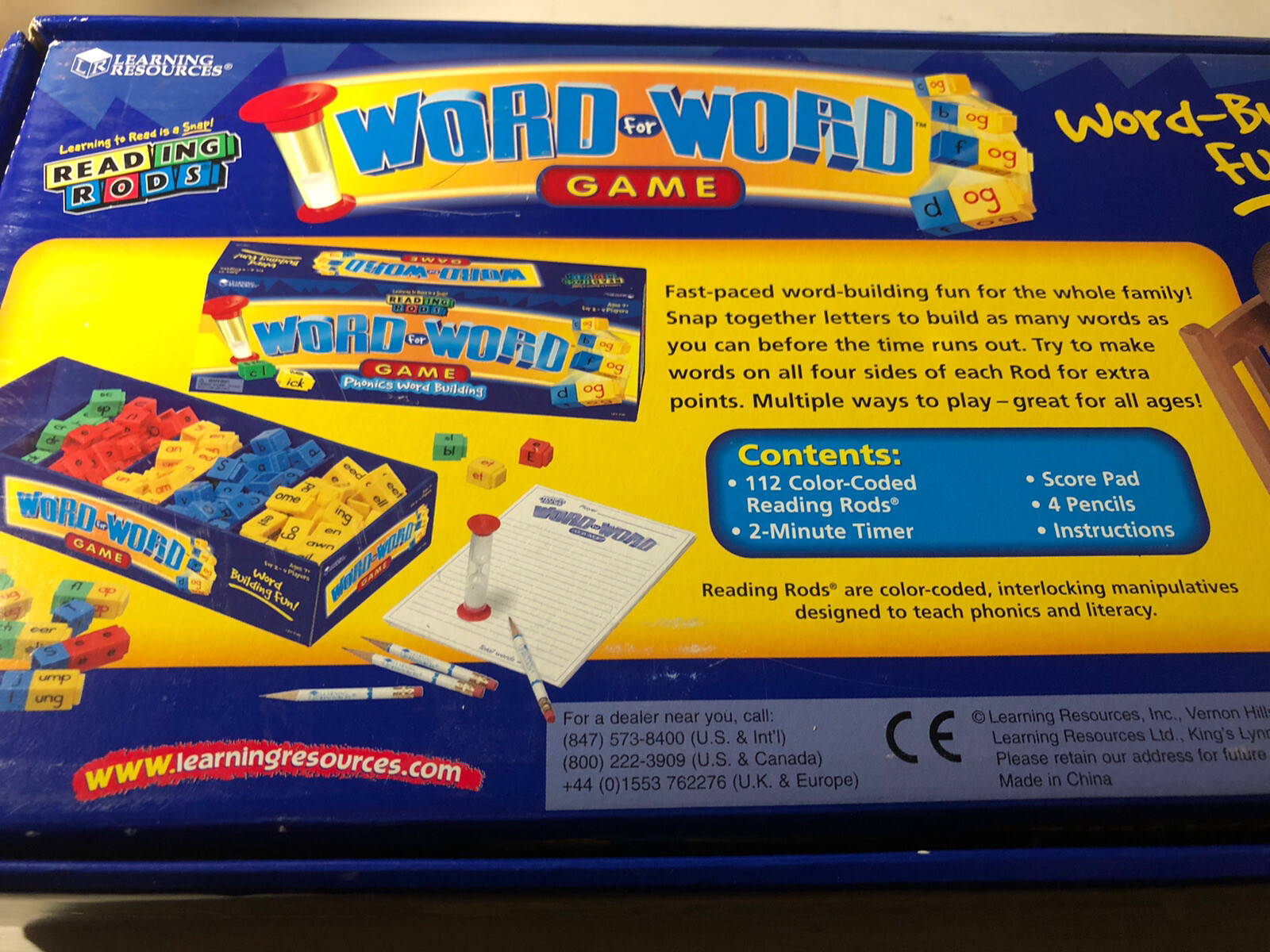 Learning Resources Reading Rods Word for Word Phonics Game Homeschool