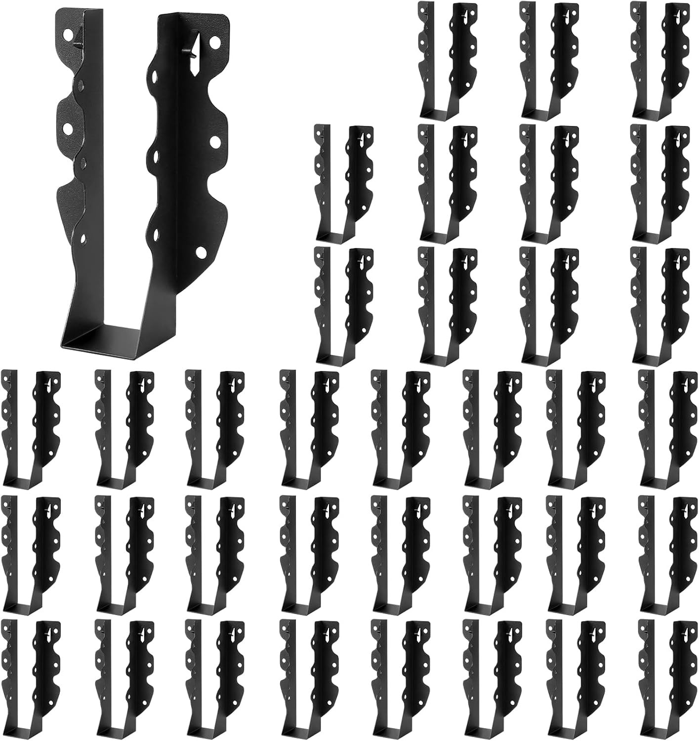 2X8 Joist Hangers, 36 Pcs Hurricane Ties for Rafters Tie Brackets, Black Powder