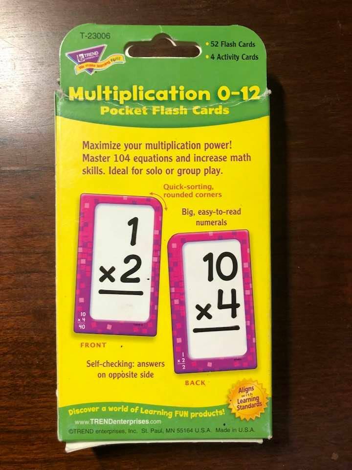 Multiplication Flash Cards Flashcards 0-12 – Homeschool – Trend Enterprises