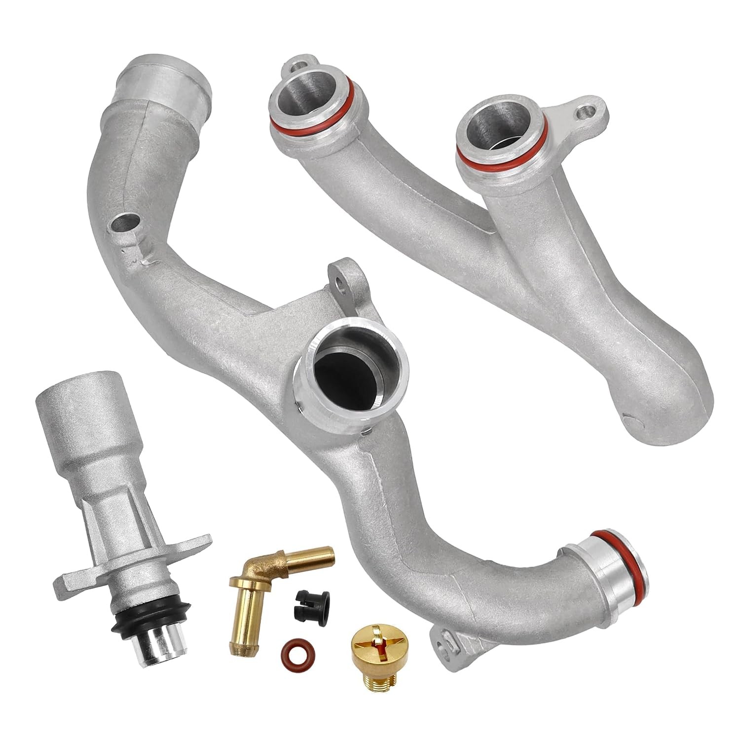Aluminum Coolant Outlet Pipes Kit Compatible Jaguar Land Rover Range Rover