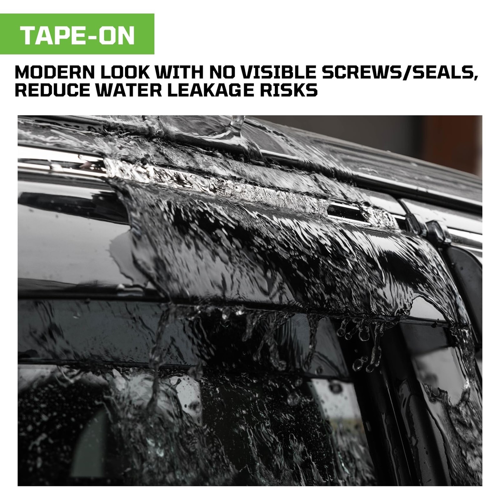 Window Visors Rain Guards Fit for Double Cab Tacoma 2016-2023,Tape-On Rain Gu…