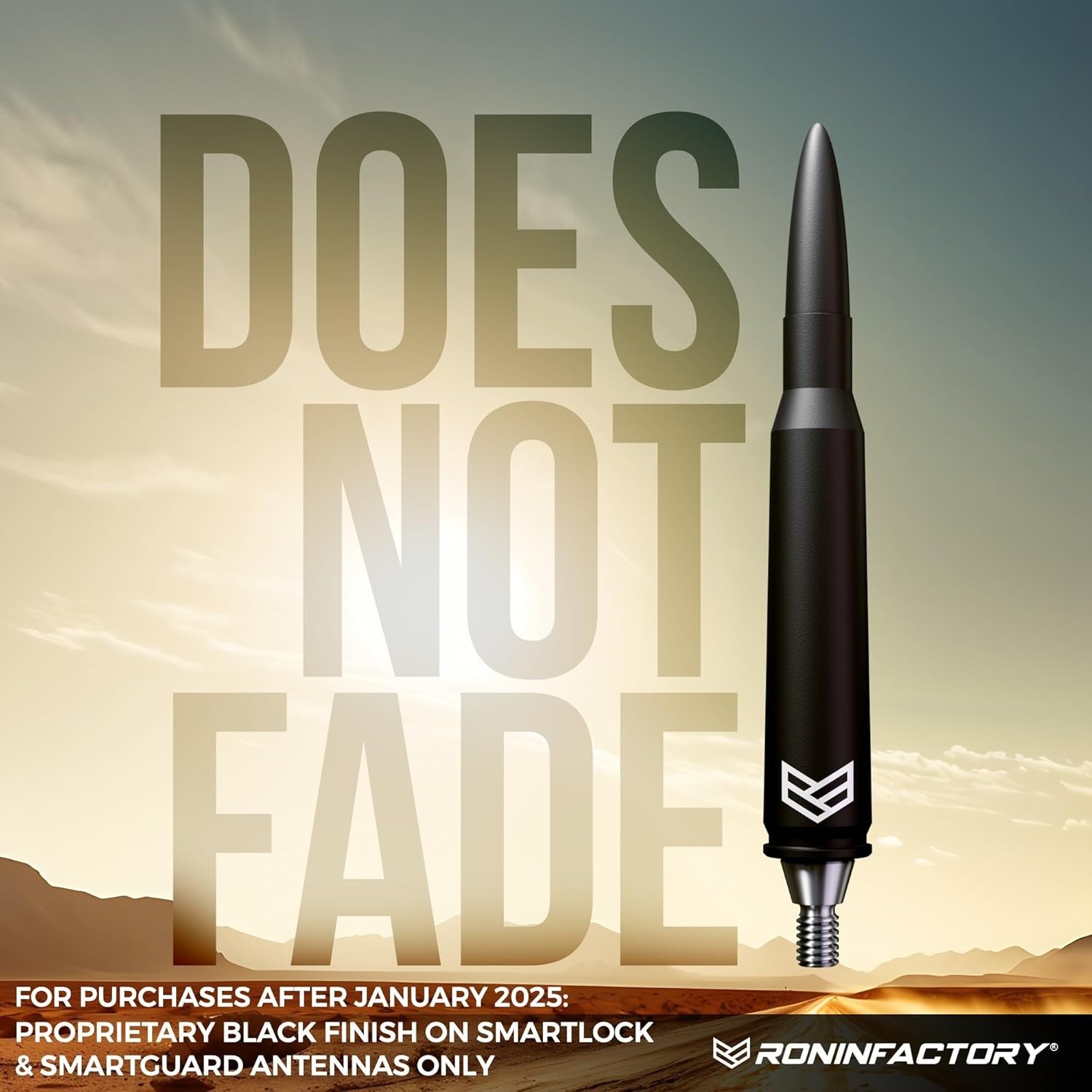 Ronin Factory 50 Cal Bullet Antenna – Ford F150 F250 F350 Super Duty Raptor (Bro