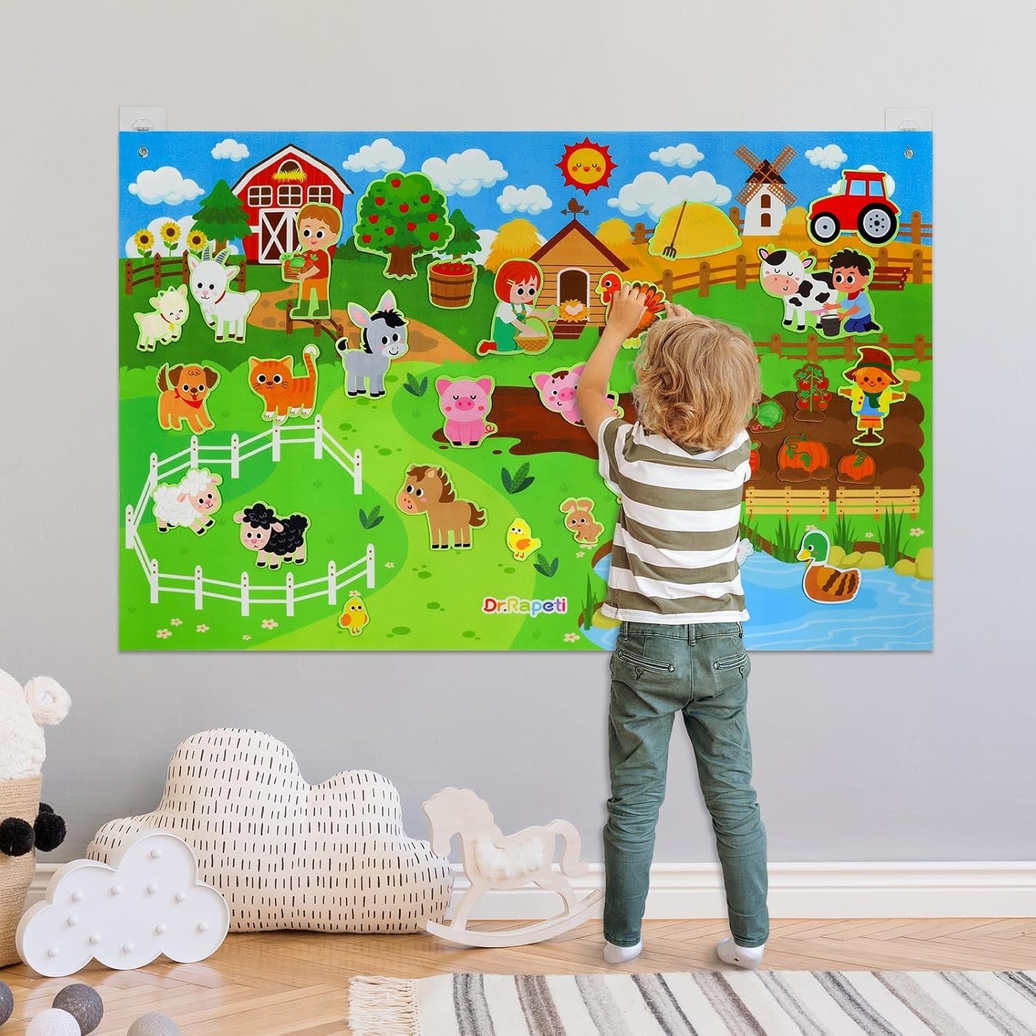 Interactive Farm Animals Storytelling Kit: 41 PCS Wall Hanging Fun for Kids