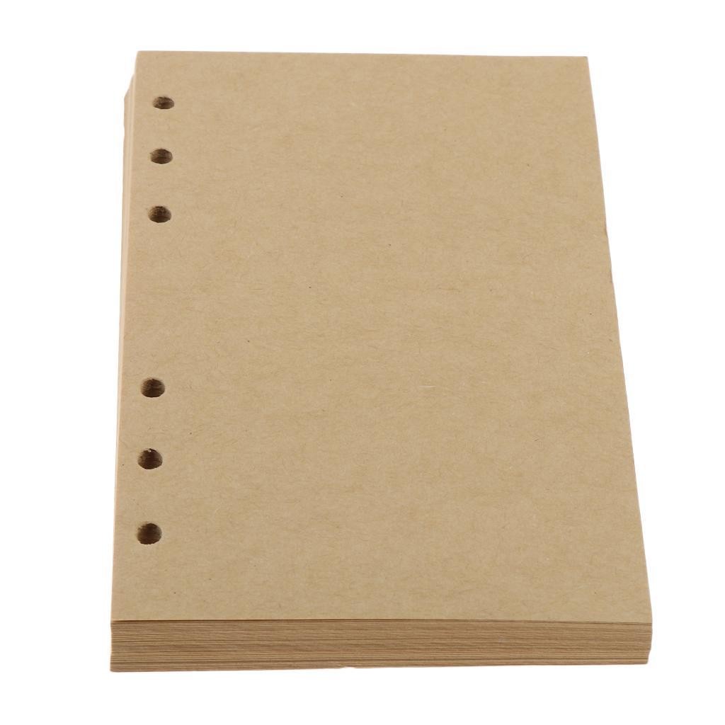 80 Sheets A6 Size Unlined Paper Refills Inserts for Loose Notebook Diary Journal