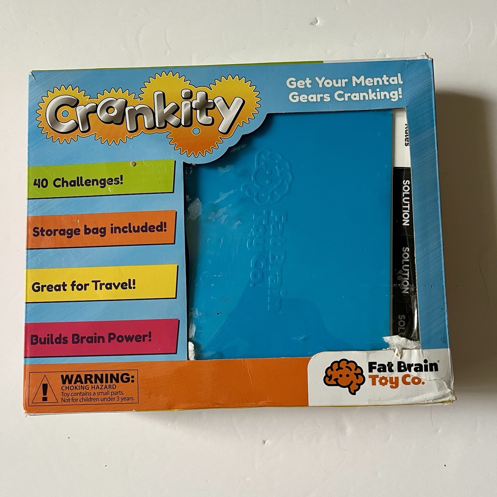 Fat Brain Toys Crankity Brain Teaser Gear Puzzle Sealed 40 Puzzles Challenges