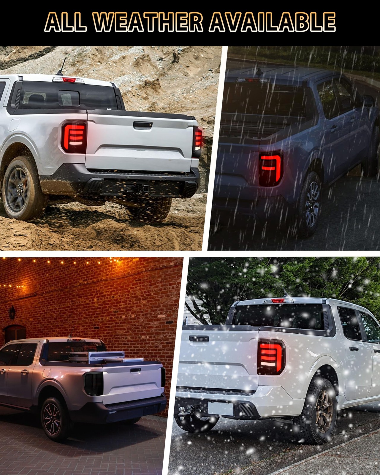 Full LED Taillight for 2022-2024 Ford Maverick XL XLT Lariat, Smoked Tail Lam…